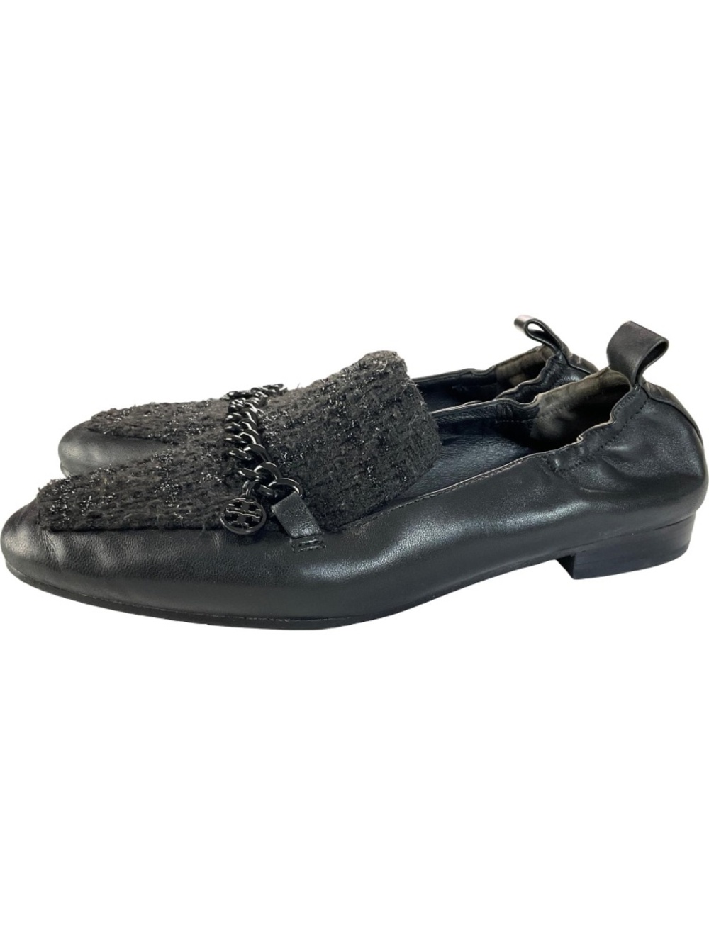 Tory Burch Mini Benton Charm 20mm Tweed Loafers - Picture 4 of 7